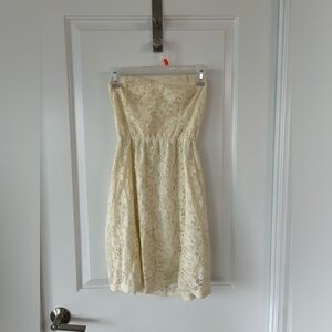 Cream Strapless Dress